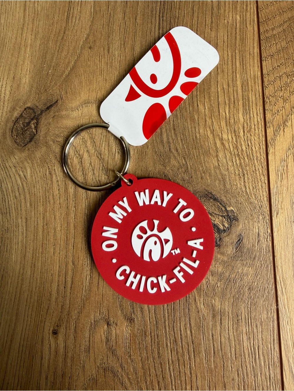 Chick-fil-A Red 'On My Way To Chick-fil-A' Keychain